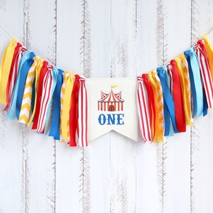 Circus High Chair Banner, Circus Baby Shower, Circus 1st Birthday Decor, Carnival First Birthday Banner, Circus Party Banner