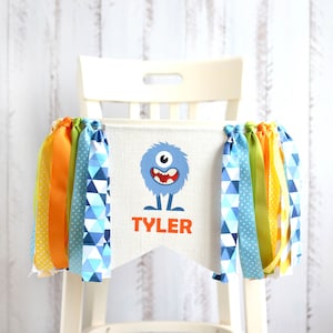 Little Monster high chair banner, Little Monster banner, monsters birthday decorations, monsters 1st birthday, Little Monster Party 1st