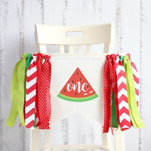 Watermelon High Chair Banner, Watermelon Baby Shower, Watermelon 1st Birthday Decor, Watermelon First Birthday Banner, Watermelon Banner