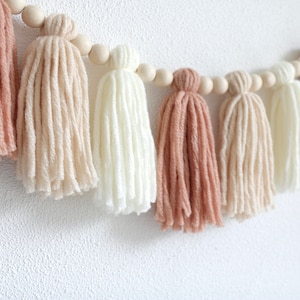 Boho Pastel Garland, Birthday Party Decor, Cake smash photo prop, Backdrop photo prop, Baby nursery decor, Living room mantel decor