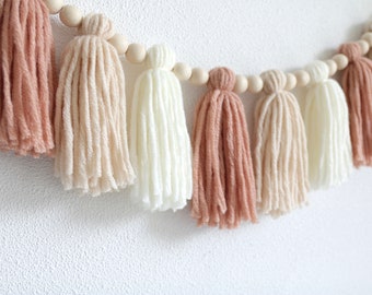Boho Pastel Garland, Birthday Party Decor, Cake smash photo prop, Backdrop photo prop, Baby nursery decor, Living room mantel decor