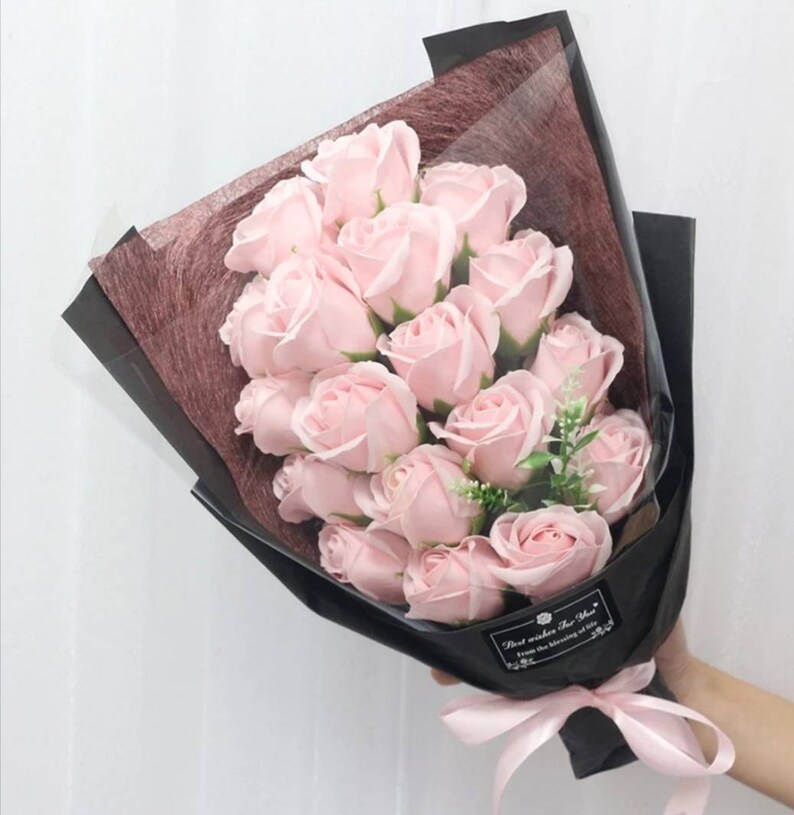 Flone 18pcs Creative Scented Artificial Soap Flowers Rose Bouquet Gift Box Simulation Rose Valentines Day Birthday Gift Decor