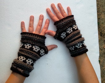 Armwarmers met schedels, gepersonaliseerde Halloween-wanten, unisex