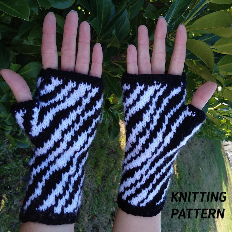 Zebra Arm Warmers KNITTING PATTERN Etsy