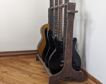 Hand Built Wood Guitar Stand: Multi Guitar Display Rack