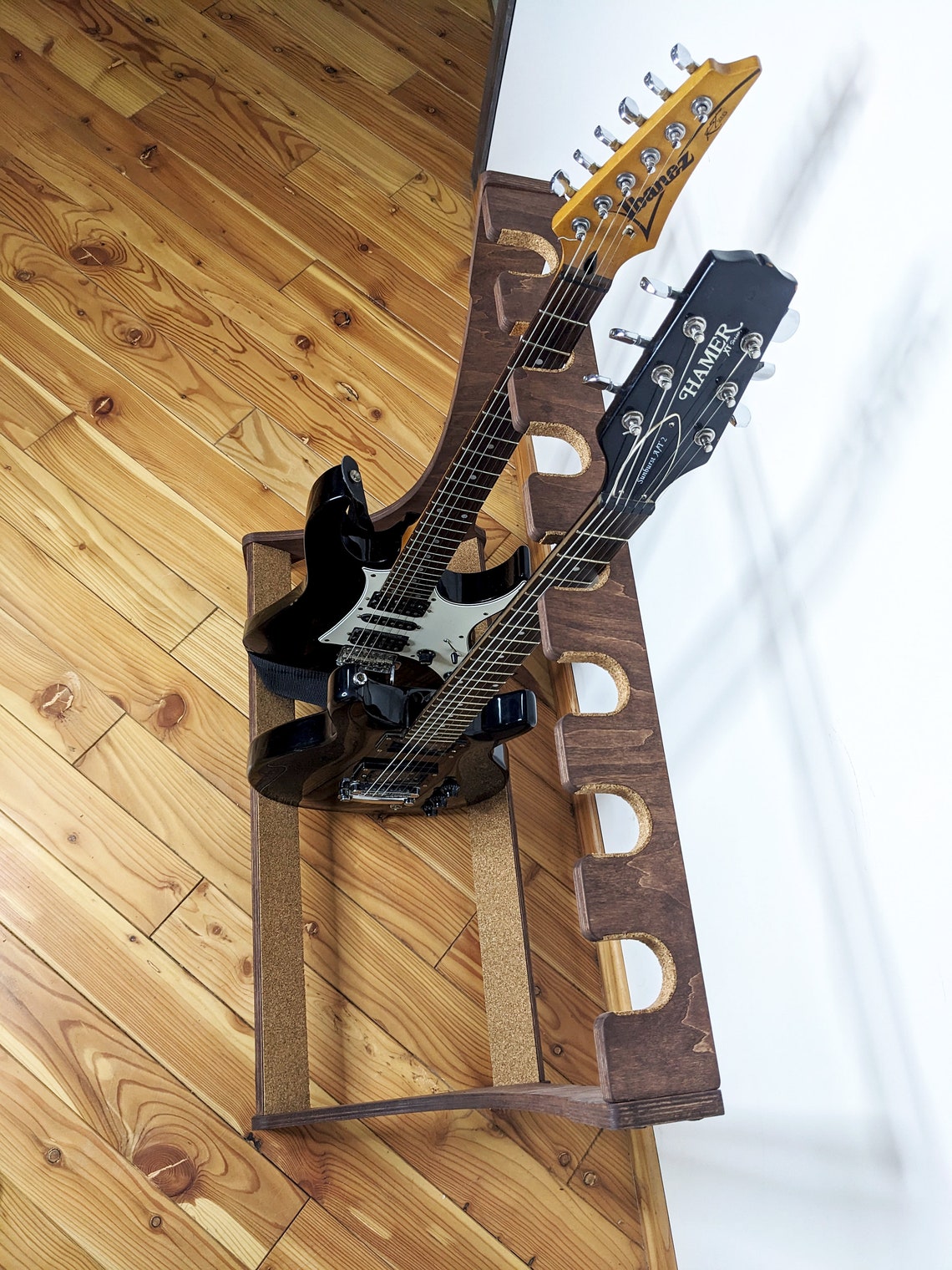 Electric Guitars Stand, Bass Guitar Stand, Stand for Electric Guitars, Hand Built Engraved Wood