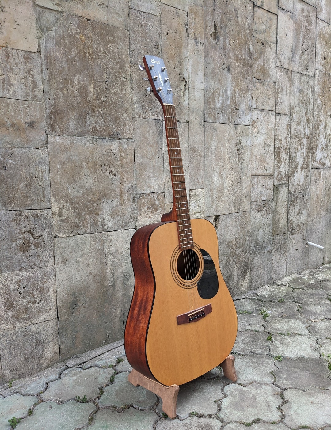 Acoustic Guitar Stand, Classical Guitar Stand, Hand Built Engraved Wood