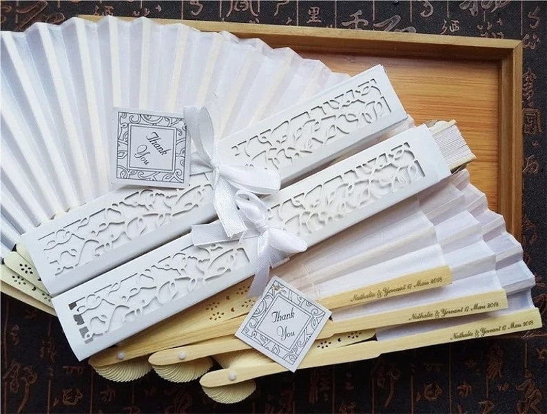 Abanico de Seda Personalizado Abanicos Boda Abanico de | Etsy