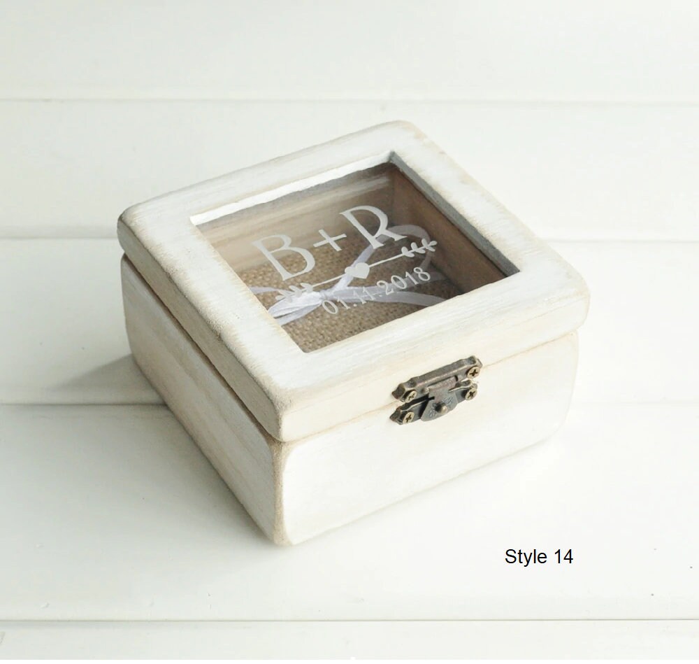 Personalized Wedding Wooden Ring Box Engagement Ring Box Etsy
