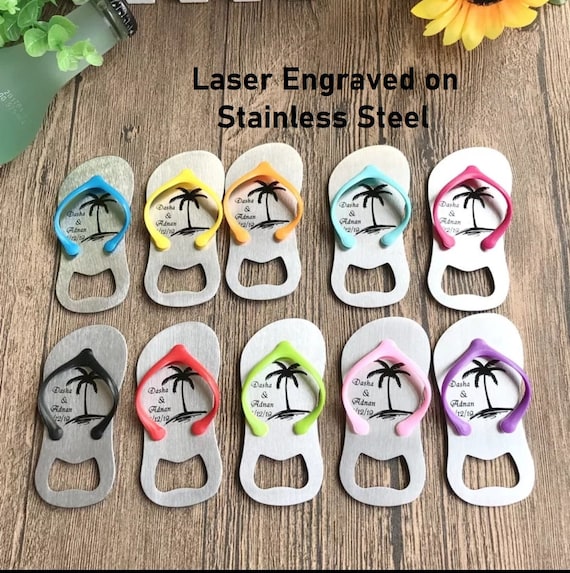 Personalised Flip Flop Bottle Opener, Flip Flop Wedding, Sandals