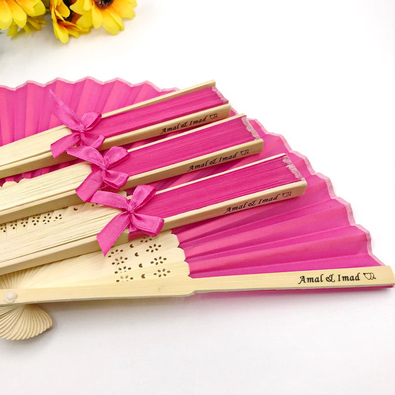 Hand Fan Wedding, Hand fans Personalized, Hand Fan folding, Hand Fans Bulk,Custom Hand fan gift,Bridal Shower gift, Fan with Ribbon bow