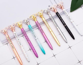 Personalized Butterfly Diamond Pen, Custom Engraved Gift