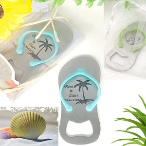 Personalised Flip Flop Bottle Opener, Flip flop wedding, Sandals Favor, Flip flops bulk, Beach wedding, Palm tree,Custom Flip Flop Guests
