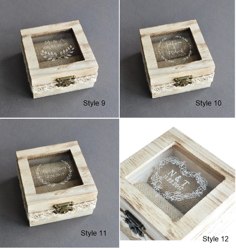 Personalized Wedding Wooden Ring Box Engagement Ring Box Etsy