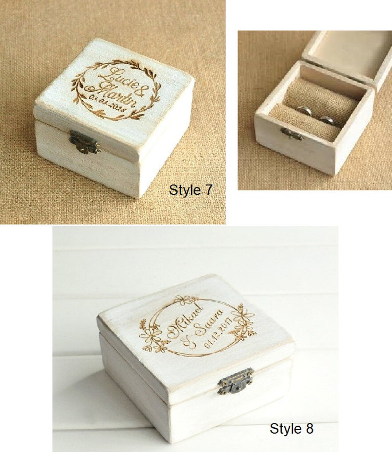 Personalized Wedding Wooden Ring Box Engagement Ring Box Etsy