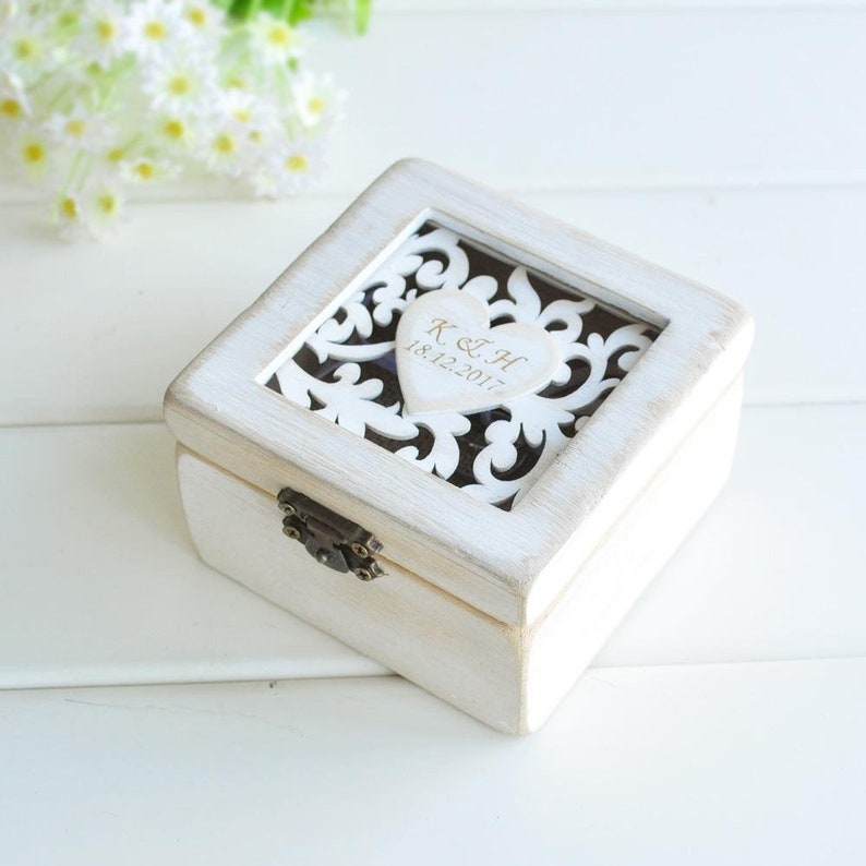 Personalized Wedding Wooden Ring Box Engagement Ring Box Etsy
