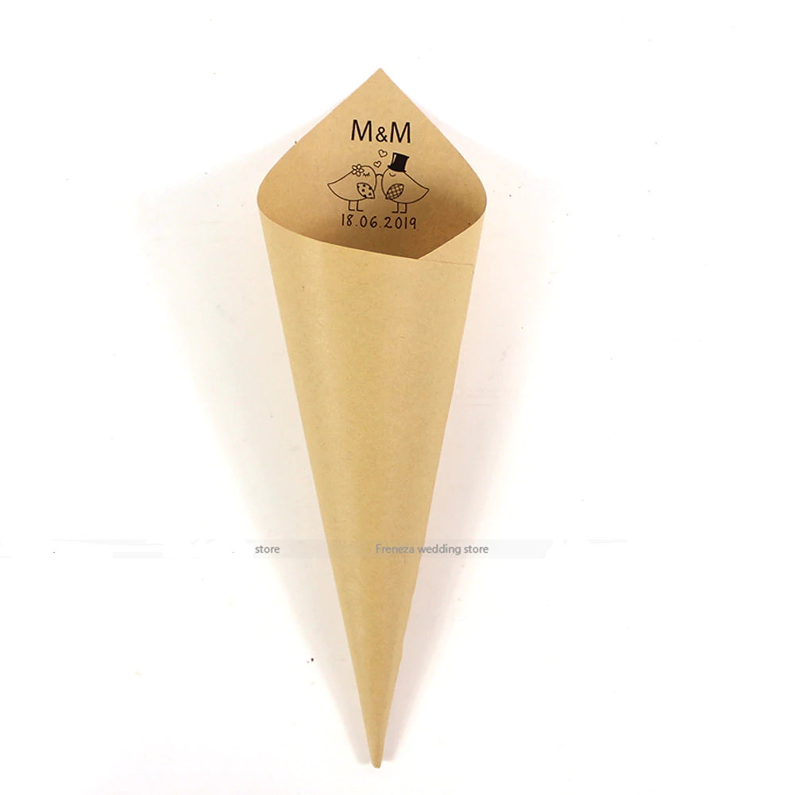 Set 30 Personalized Confetti Cones for Wedding Favors Custom Etsy