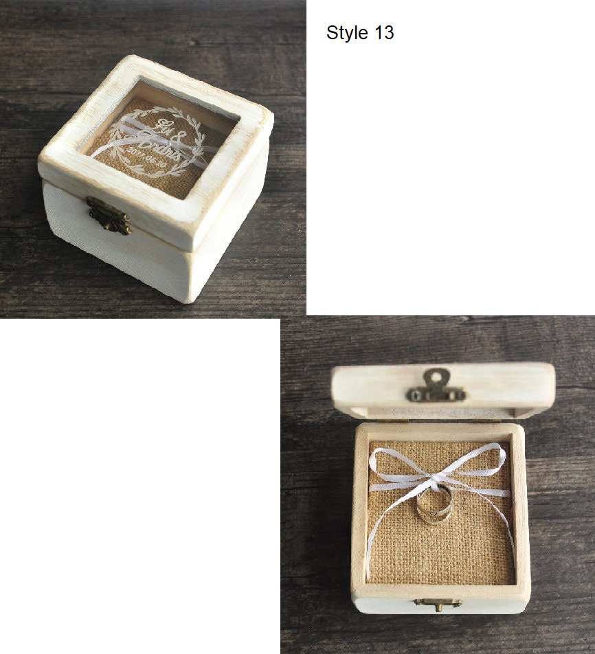 Personalized Wedding Wooden Ring Box Engagement Ring Box Etsy