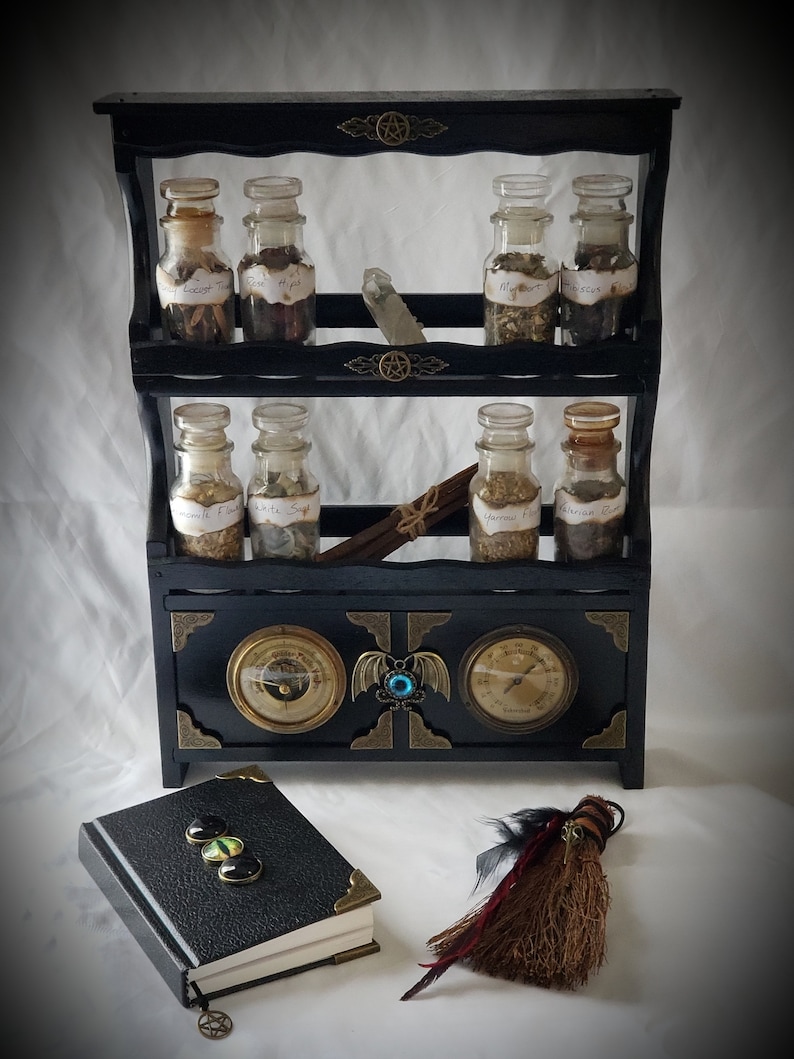 Apothecary Cabinet with Antique German Weather Gauges