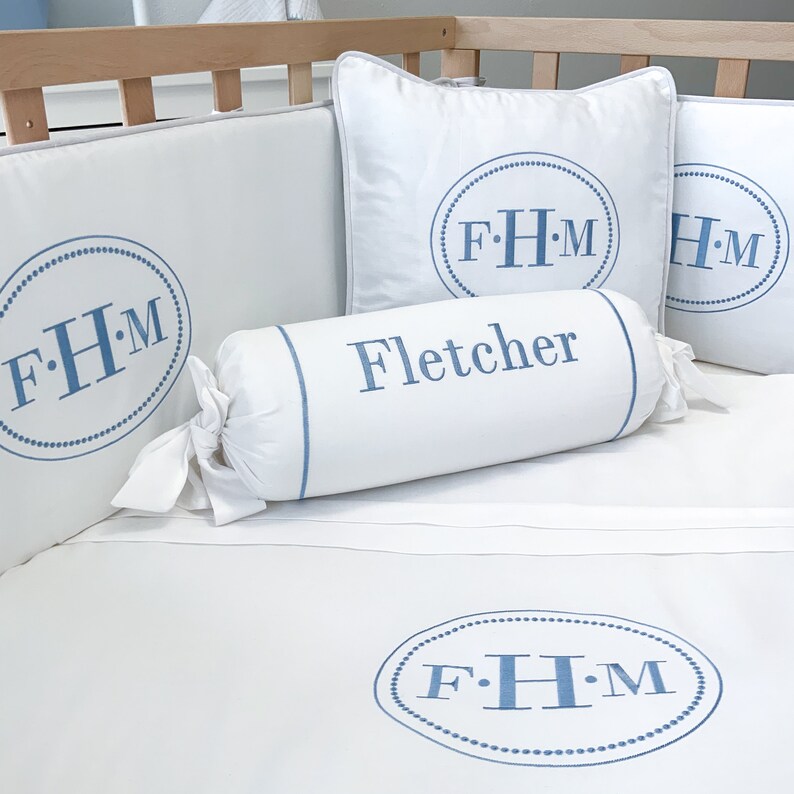 Elegant All White Crib Bedding Set Boy Custom Cot Bedding Etsy