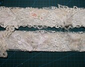 Embellished lace snippet trim 22 inches Snippet roll Handmade lace trim