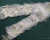 Snippet roll Embellished Fabric scraps trim 1 yard