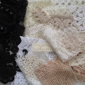 Pacchetto Ispirazione pizzo, Collezione pizzo bianco, beige e nero, Pacchetto pizzo e finiture
