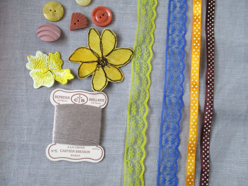 Slow sewing kit fabric scraps bundle inspiration kit Etsy