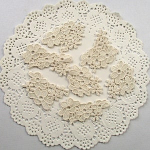 Guipure Lace Flower Appliques: Embellishment Kit for Crazy Quilting