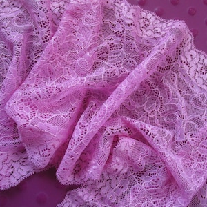 Violet rosa Spitze mit Elasthan Double Edge Dessous Spitze Breite 8 "20cm