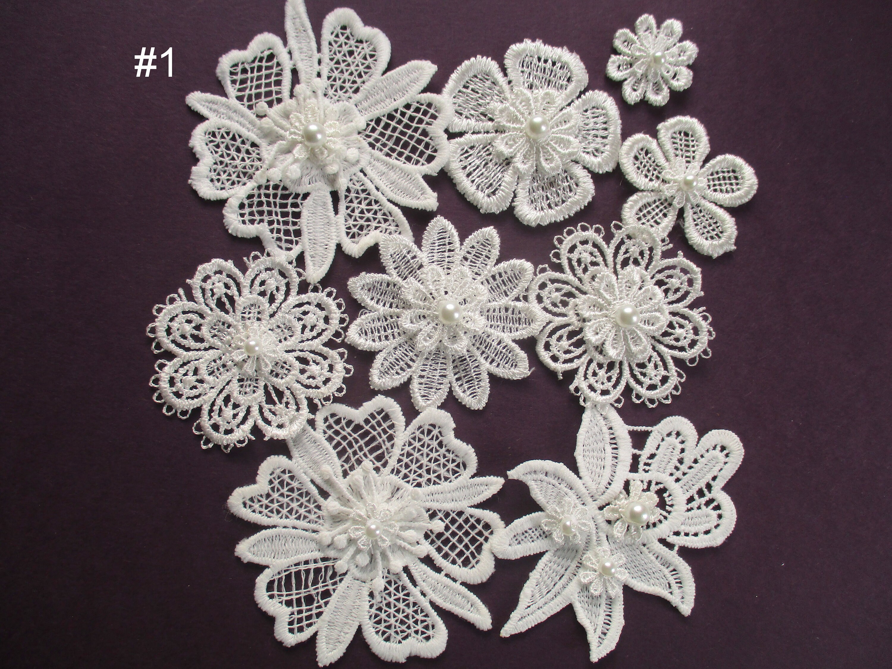 Various 3D White Lace Flower Applique Kit Very Luxurious Lace Etsy