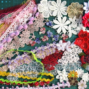 Lace embellishment pack, Inspiration kit, Slow sewing kit, DIY 01