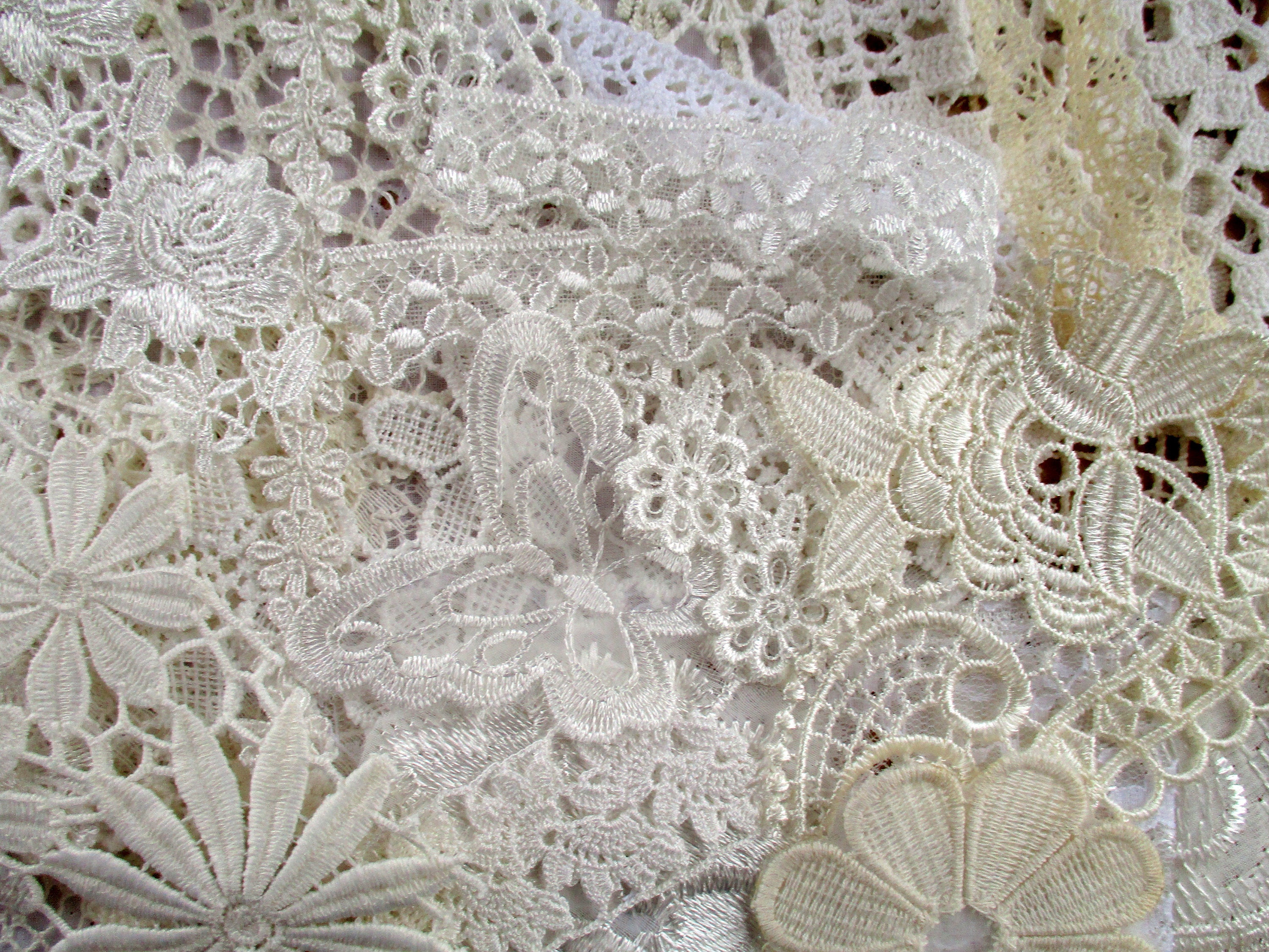Large Vintage Lace Scraps Kit Lace Snippets Inspiration Kit Etsy