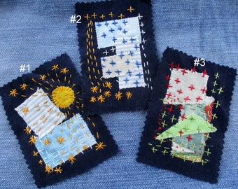 Various Boro Sashiko Slow stitch Patch Recycled Jeans Applique for Upcycled Clothing