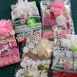 Das etwas andere Nähset für Journalkarten, Inspiration Kreativset, Spitzenborte Verzierungspaket, Shabby Chic Journal Paket 01