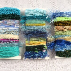 Lagoon Art Yarn Bundle: Weaving Fiber Sample Pack (10-20 Yards)
