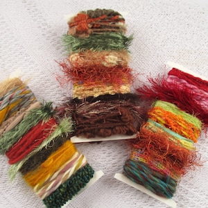Art Yarn Bundle: Autumn Weaving Fiber Sample Pack (10-20 Yards)