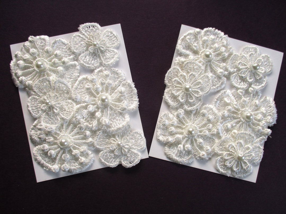 3D White Lace Flower Applique Kit Very Luxurious Lace Flowers Etsy