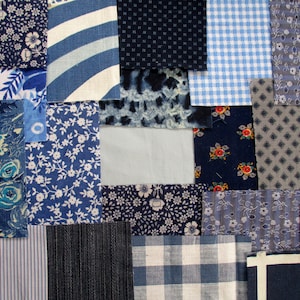 Fabric set for slow stitching DIY Kit for Meditation Embroidery 40 pcs