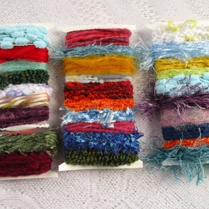 Coral Reef Art Yarn Bundle: Weaving Fiber Sample Pack (10 or 20 Yards)