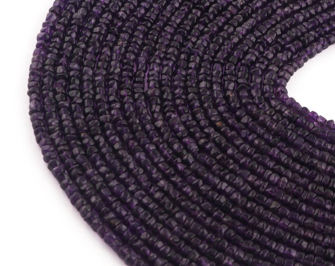 Heishi Tyre 5-5.5mm Loose Beads Gemstone For Jewelry Making Beads Beads For Bracelet 13 Inches Natural Amethyst Smooth Heishi Tyre Beads