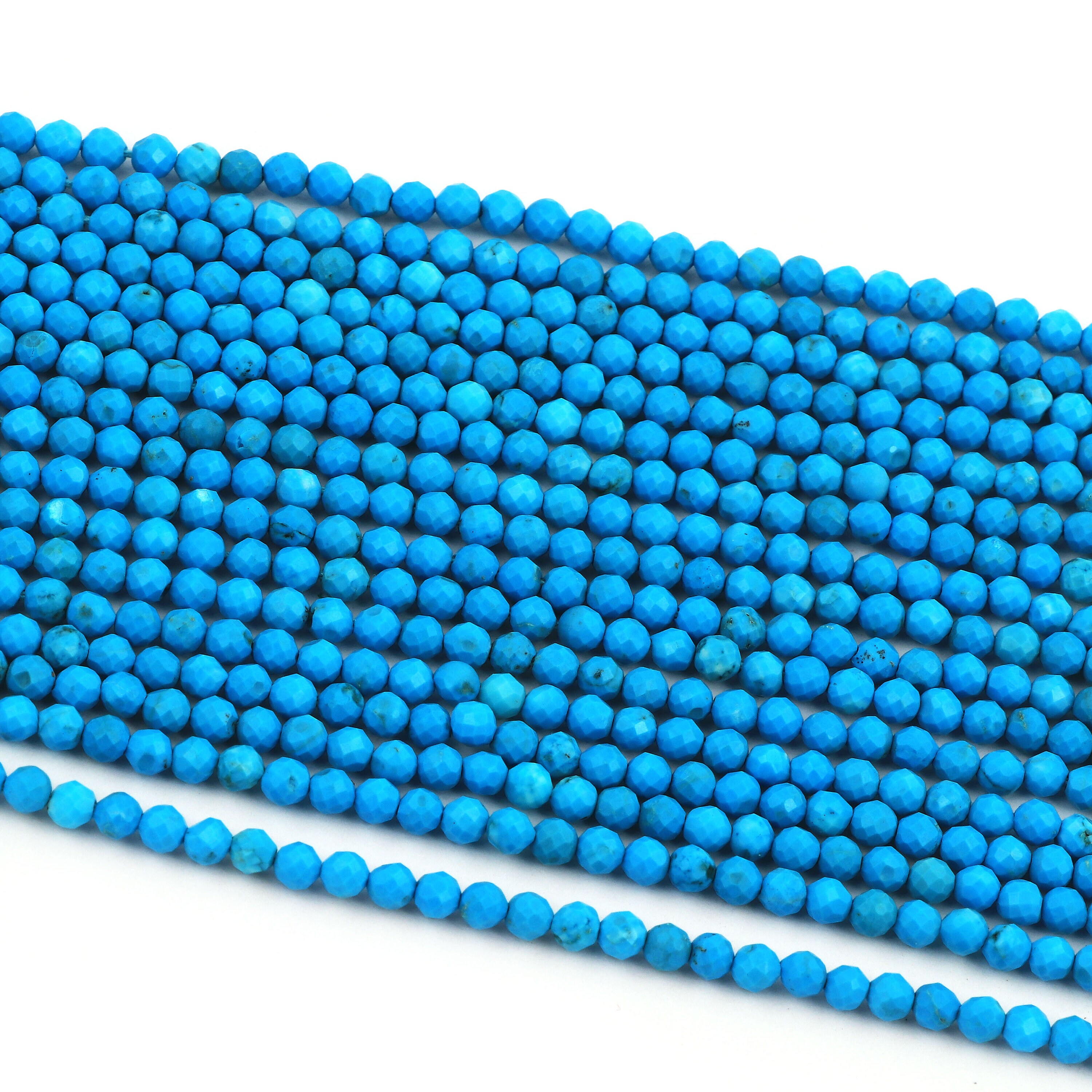 thumbnail image 2 of Natural Multi Turquoise Shaded Faceted Box Beads Strand - 3x3mm, 13 Inch, AAA Quality By Eklavya Jewels 2 of 3