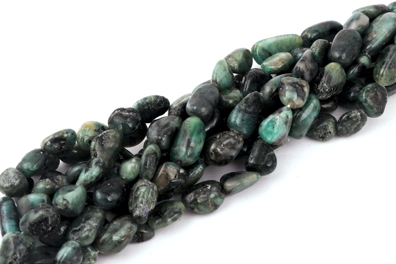 13'' Natural Emerald Nuggets Shape Beads Smooth Etsy