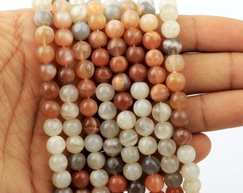 Natural Multi Moonstone Gemstone Beads Multi Moonstone Smooth Wheel Shape Beads Total 5 Strands of 13 Inch In The Lot SKU#156421 8-11mm