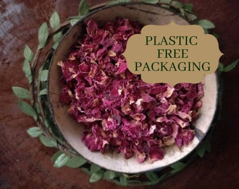 Rose Petals Confetti | Dried Rose Petals | Organic Rose Petals | Red Rose Petals | Edible Rose Petals | Plastic Free |