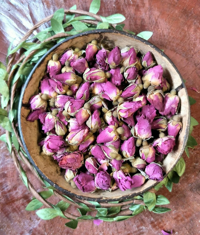 Dried Flower Bud Bundle Red Rose Buds Plastic Free Etsy