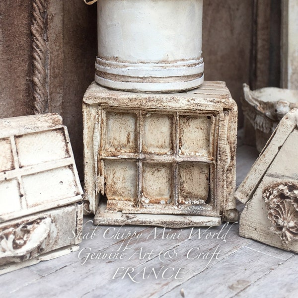 Süßes Venedig – Old Wardian Case – Gewächshaus, antikes patiniertes Terrarium – Dekorationsobjekt – Shabby Chic – Puppenhaus-Maßstab 1:12 – OOAK