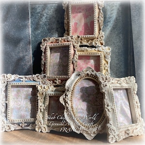 Sweet Venice - Large Baroque style frame with opening window - Shabby Chic - Miniature object - Panel - Dollhouse 1/12th - OOAK