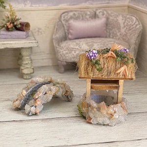 Children's Corner - Little Pond and Well - Toy for a child's room - Decorative object - Shabby Chic - Dollhouse 1/12th scale - OOAK