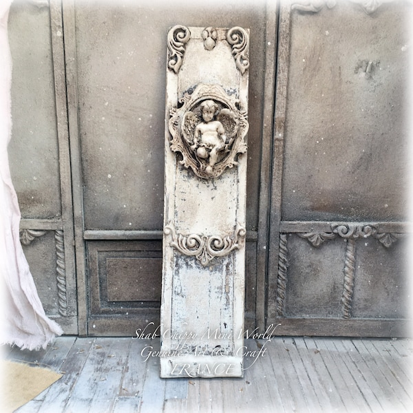 Es war einmal – Altes Wandpaneel, Schranktür Französischer Brocante, Provence Pays d'AIX – Shabby Chic – Puppenhaus 1:12 – OOAK